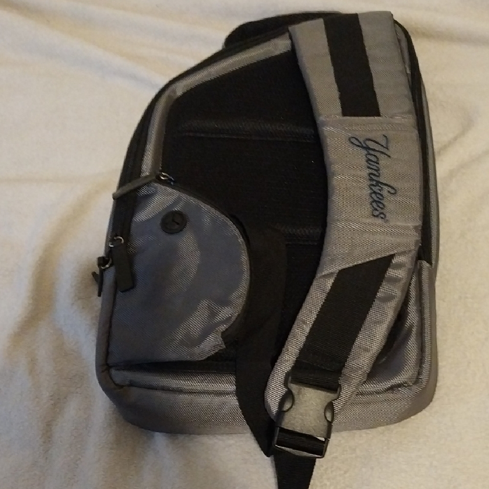 Black and Gray Yankees Backpack with Durable Design